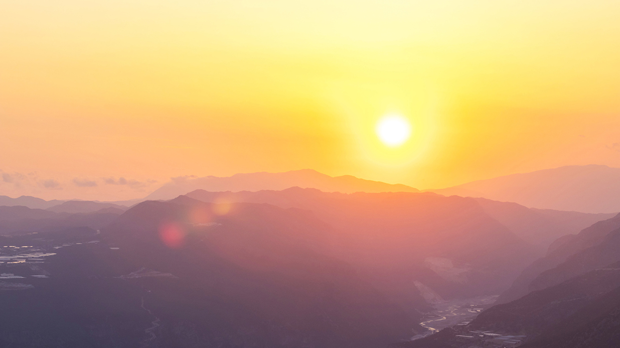 Sunset Over Valley 