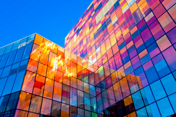 Commercial Building With Coloured Windows