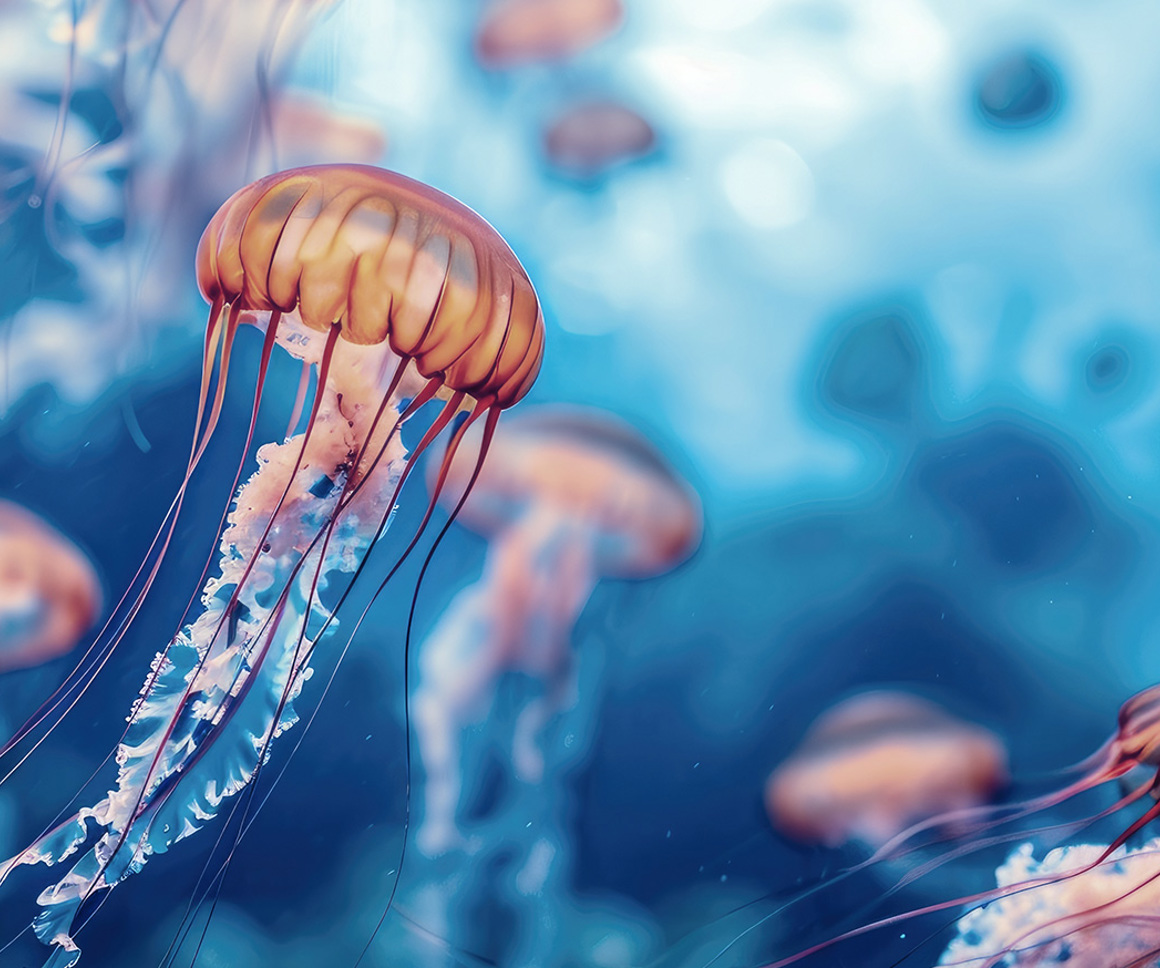 Jellyfish swimming underwater