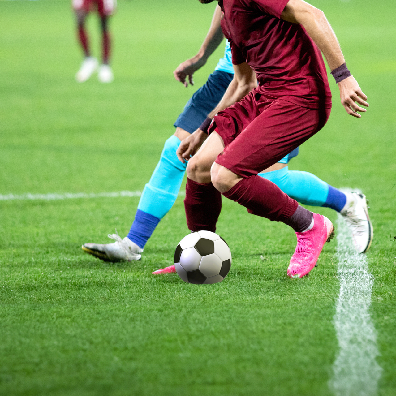 Football players on a pitch