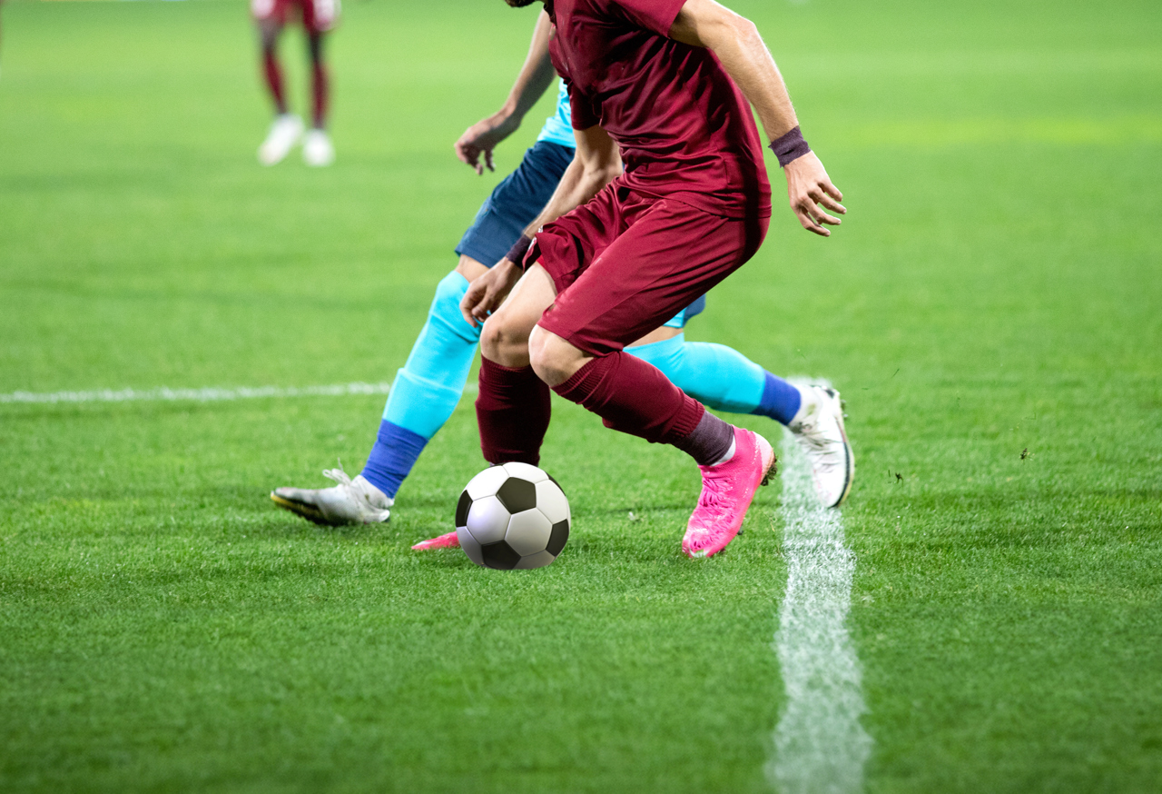 Football players on a pitch
