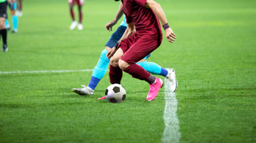 Football players on a pitch