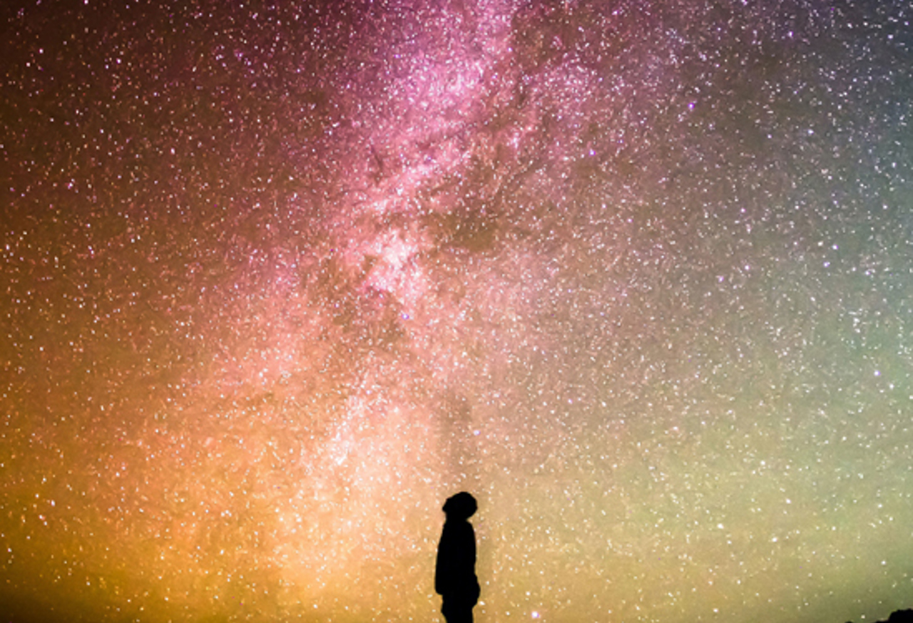 Person looking at stars in the sky