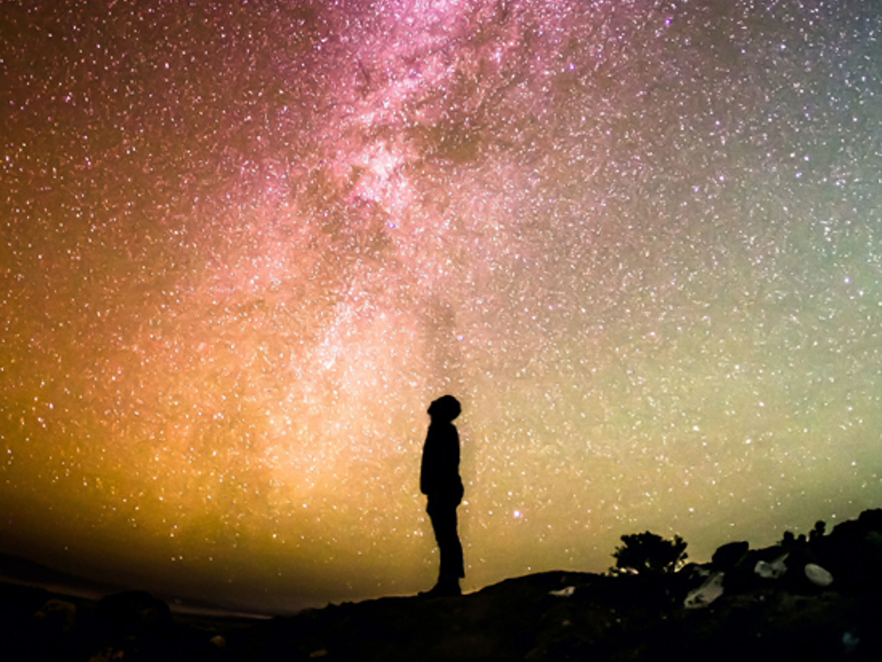 Person looking at stars in the sky
