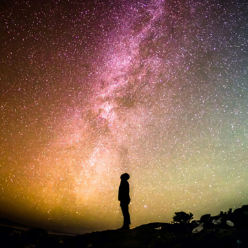 Person looking at stars in the sky