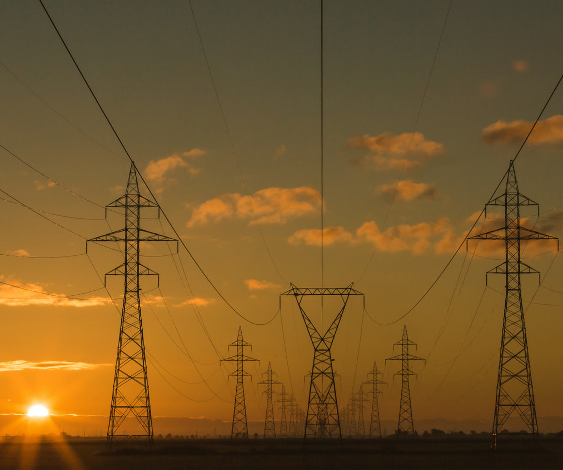 Pylons at sunset