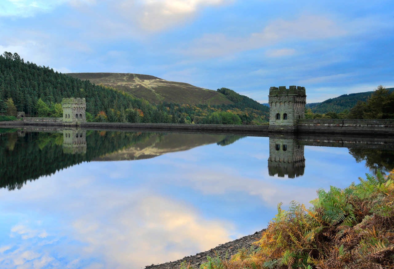 Autumn; Derwent reservoir; Derbyshire; Peak District National Park; England; UK