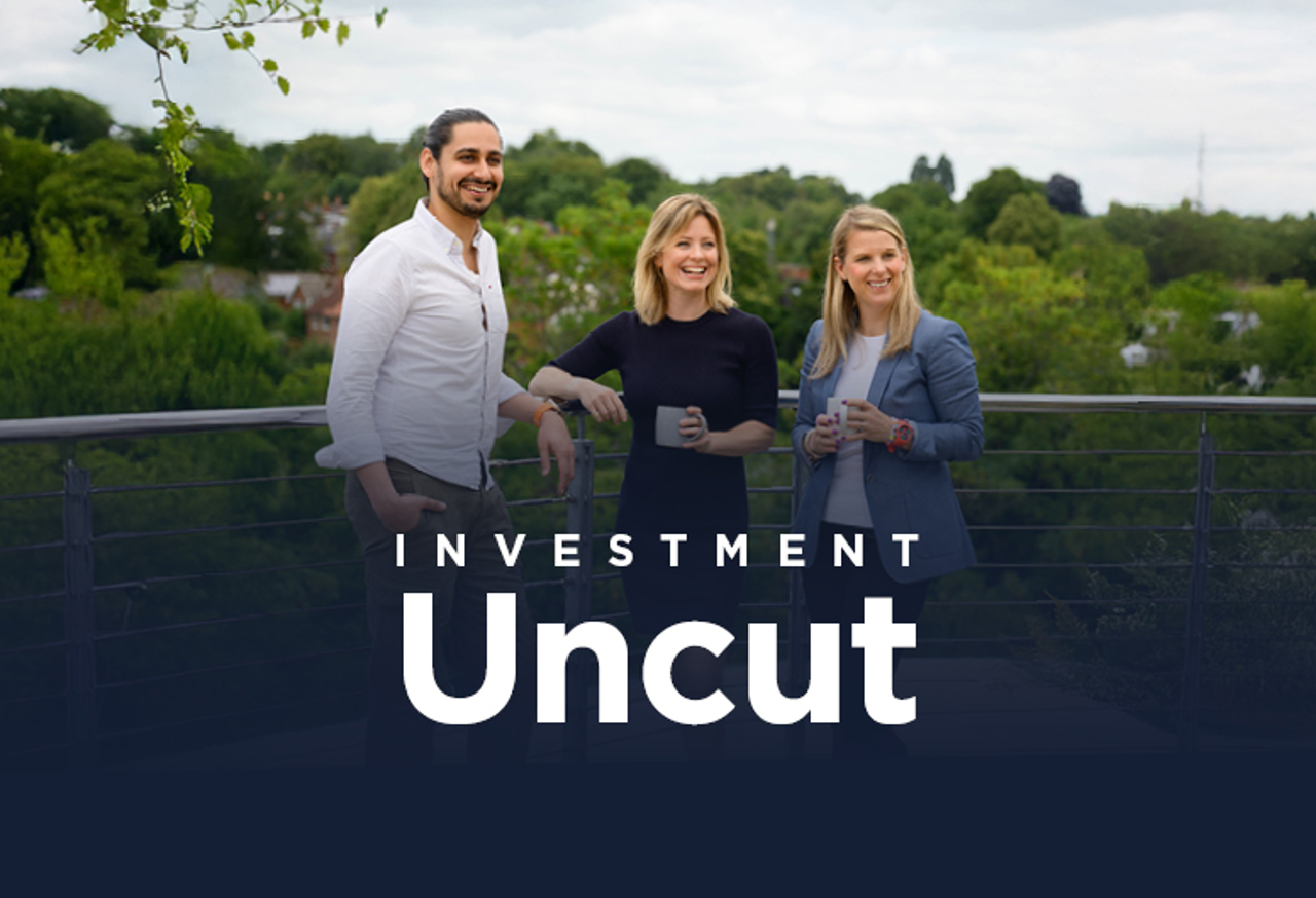 Investment Uncut Season 7 hosts on dark blue background