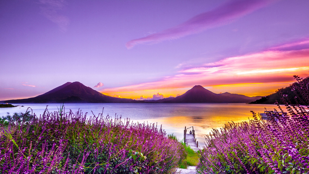 Mountains looking over lake