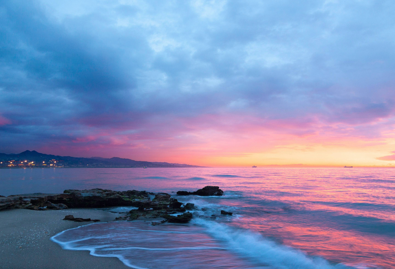 Sunrise over a beach