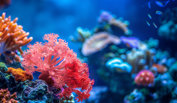 Pink coral under water