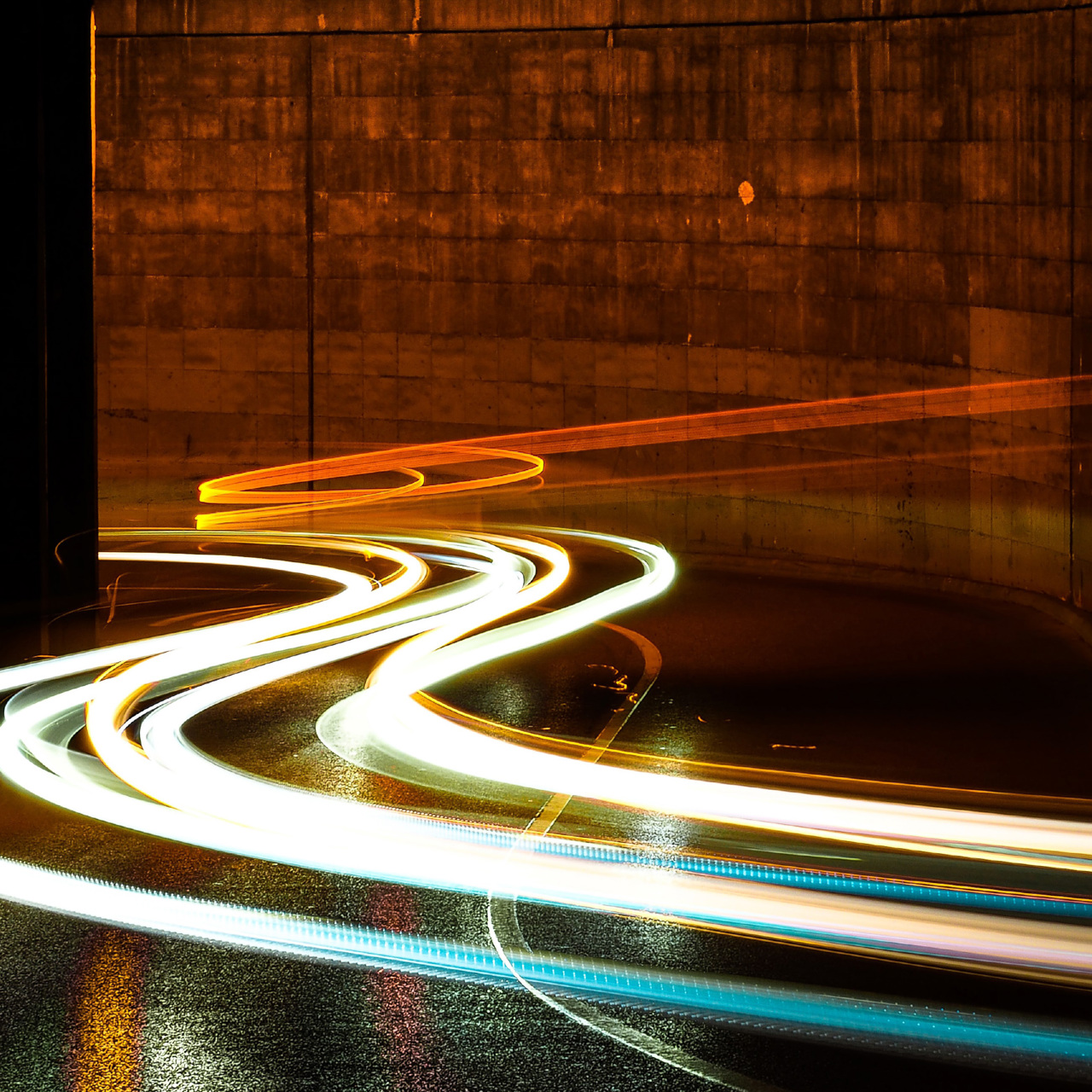 Long exposure car lights