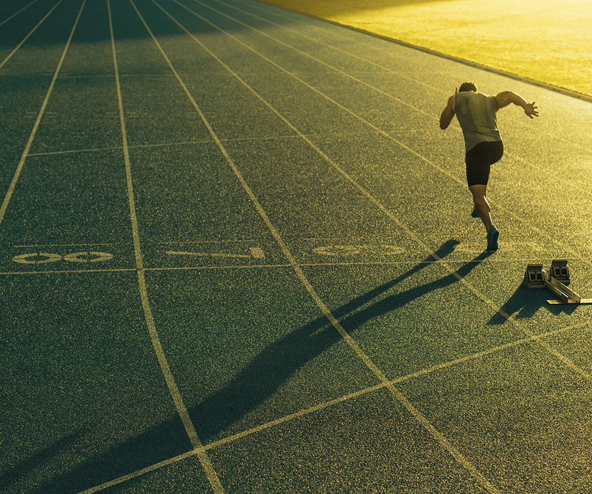 Athlete on a running track