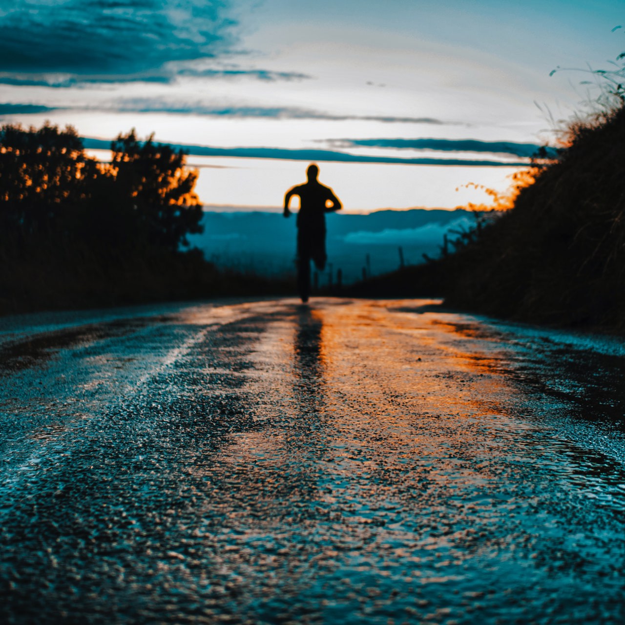Person Running After A Downpour