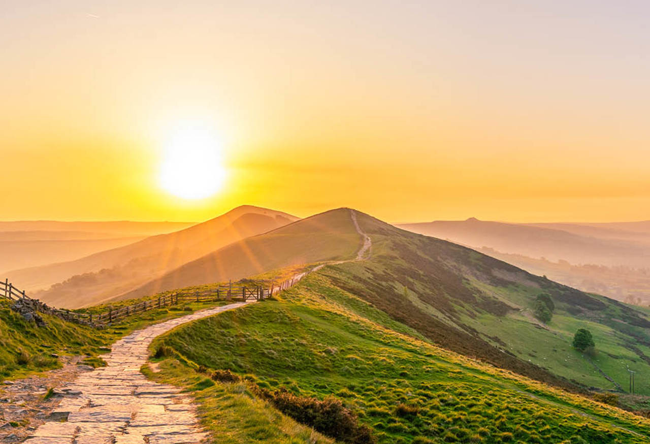 Sunset over mountains