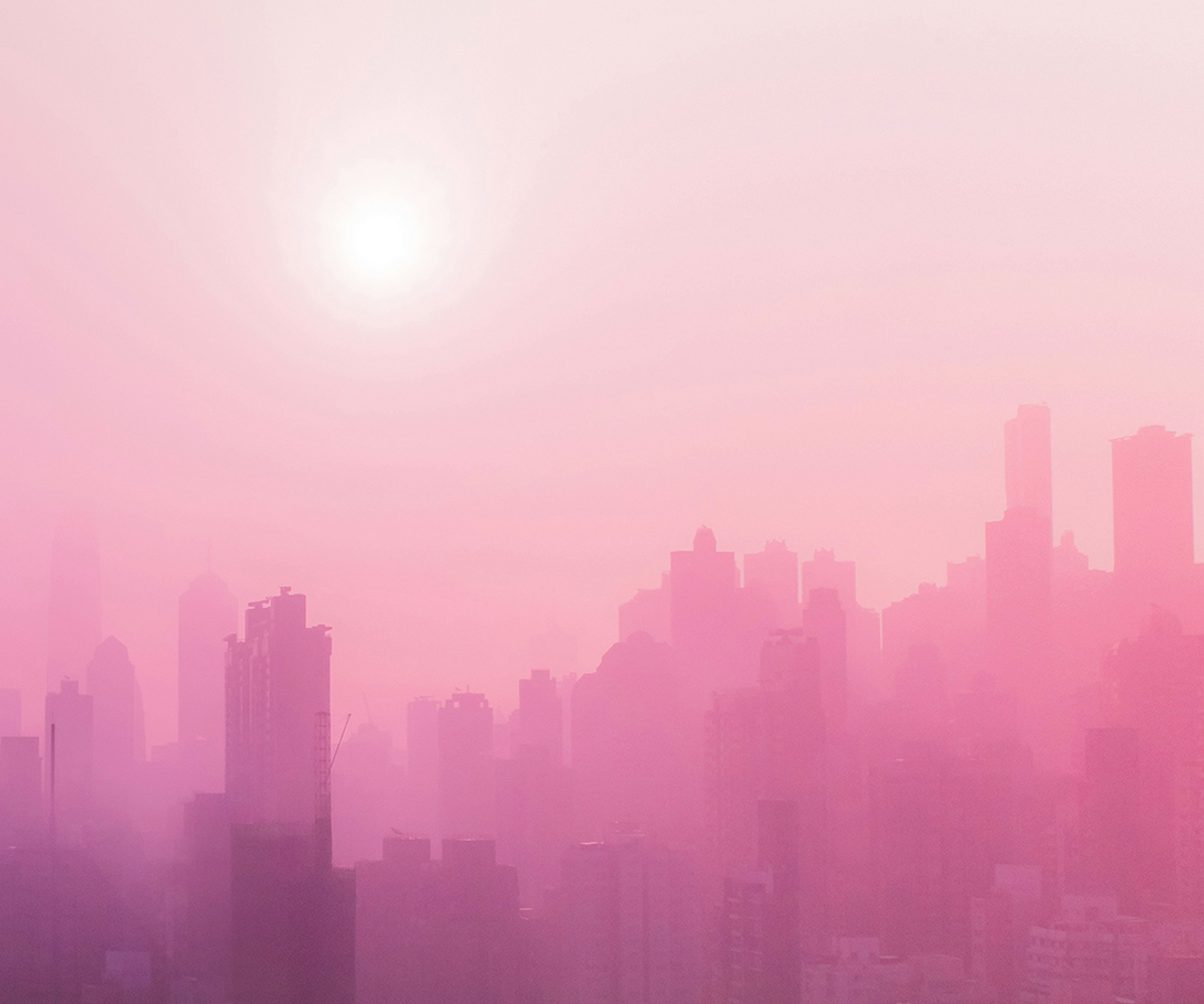 Misty city scape