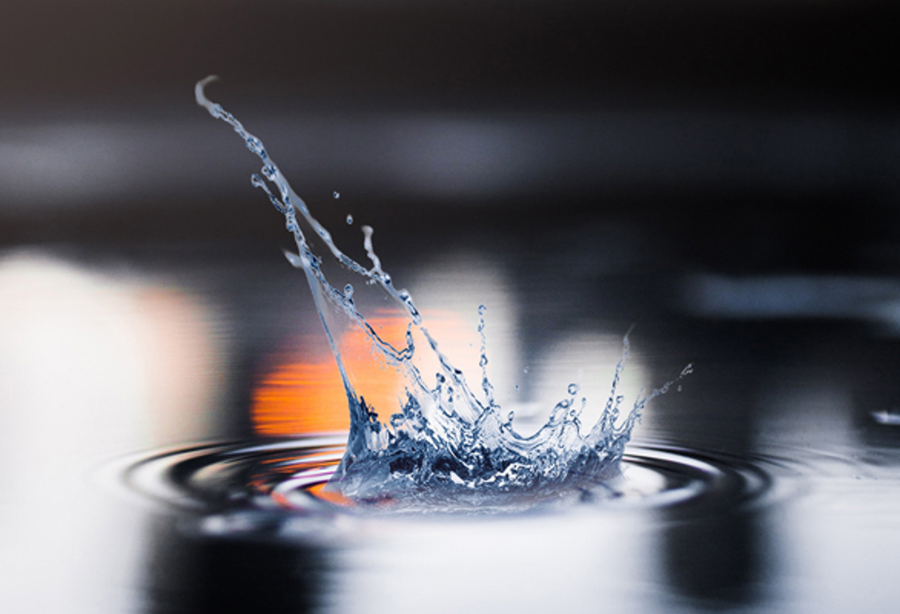 Splash on a still pond