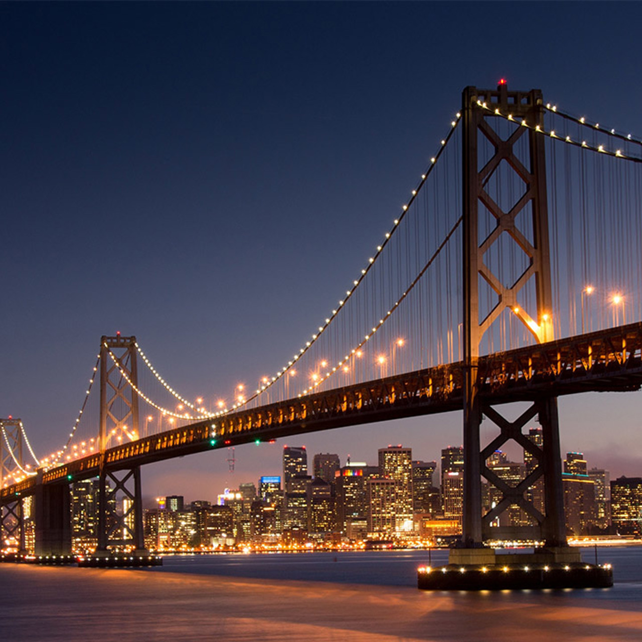 Golden Gate Bridge At Night