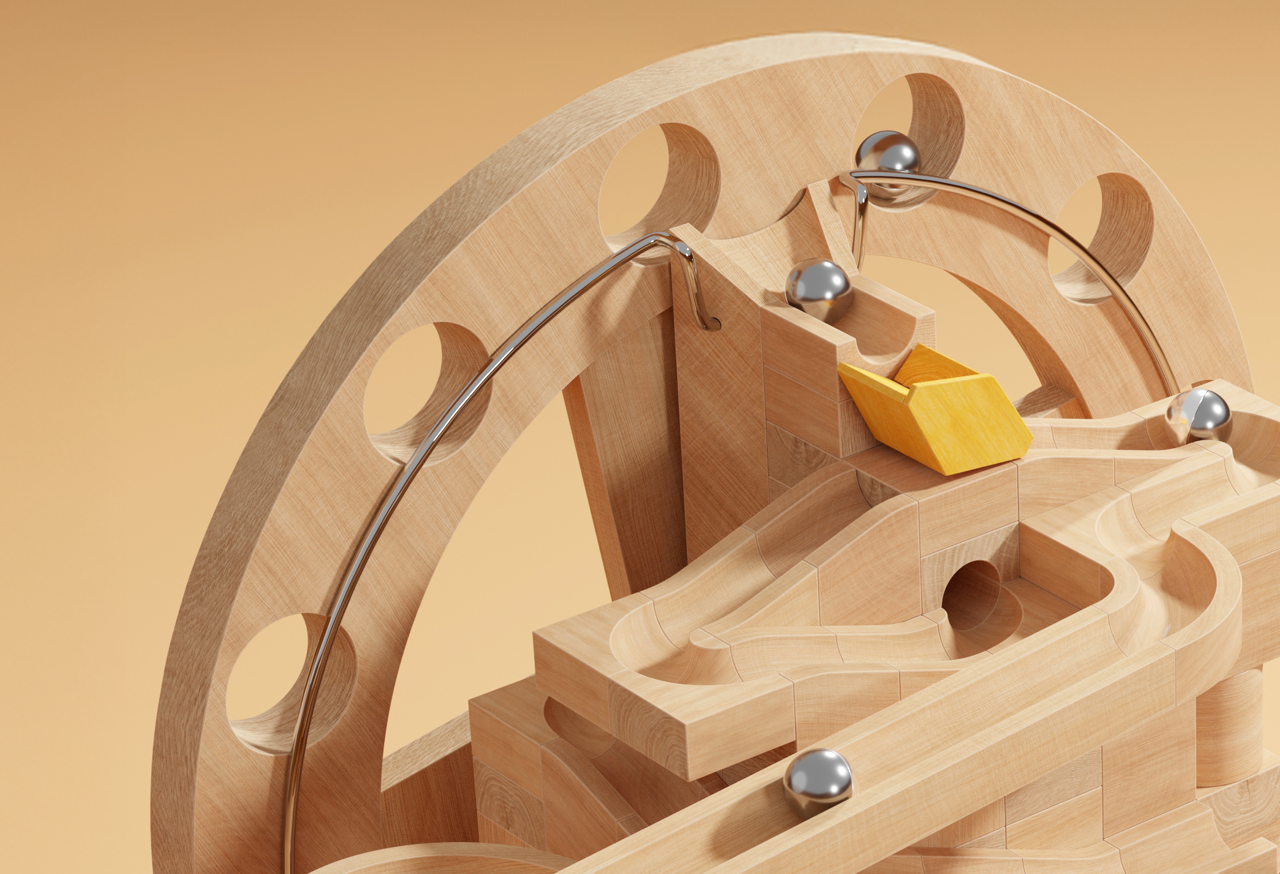 Marble run game in motion