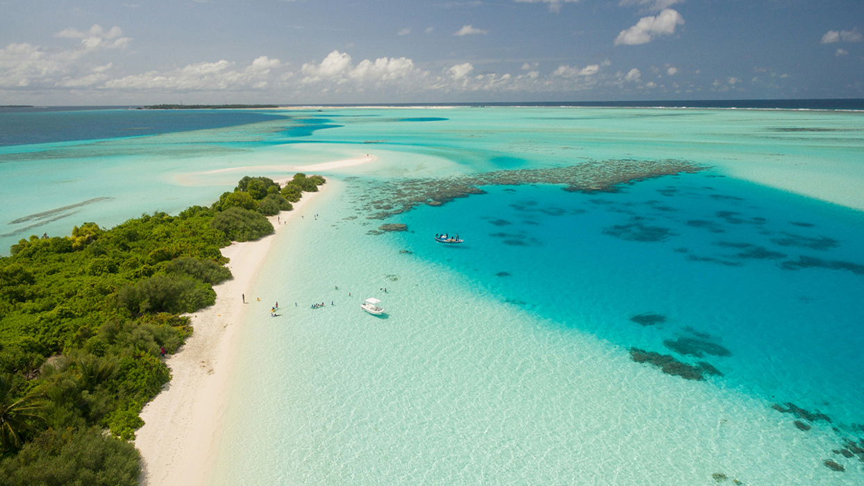 Beach on a sunny island