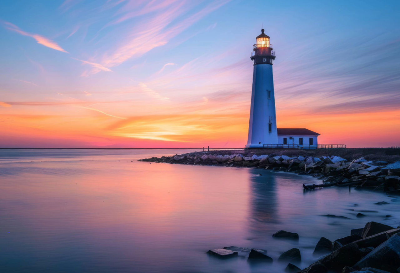Lighthouse at sunset