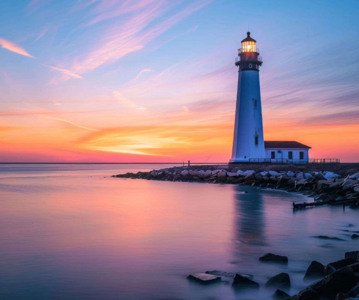 Lighthouse at sunset