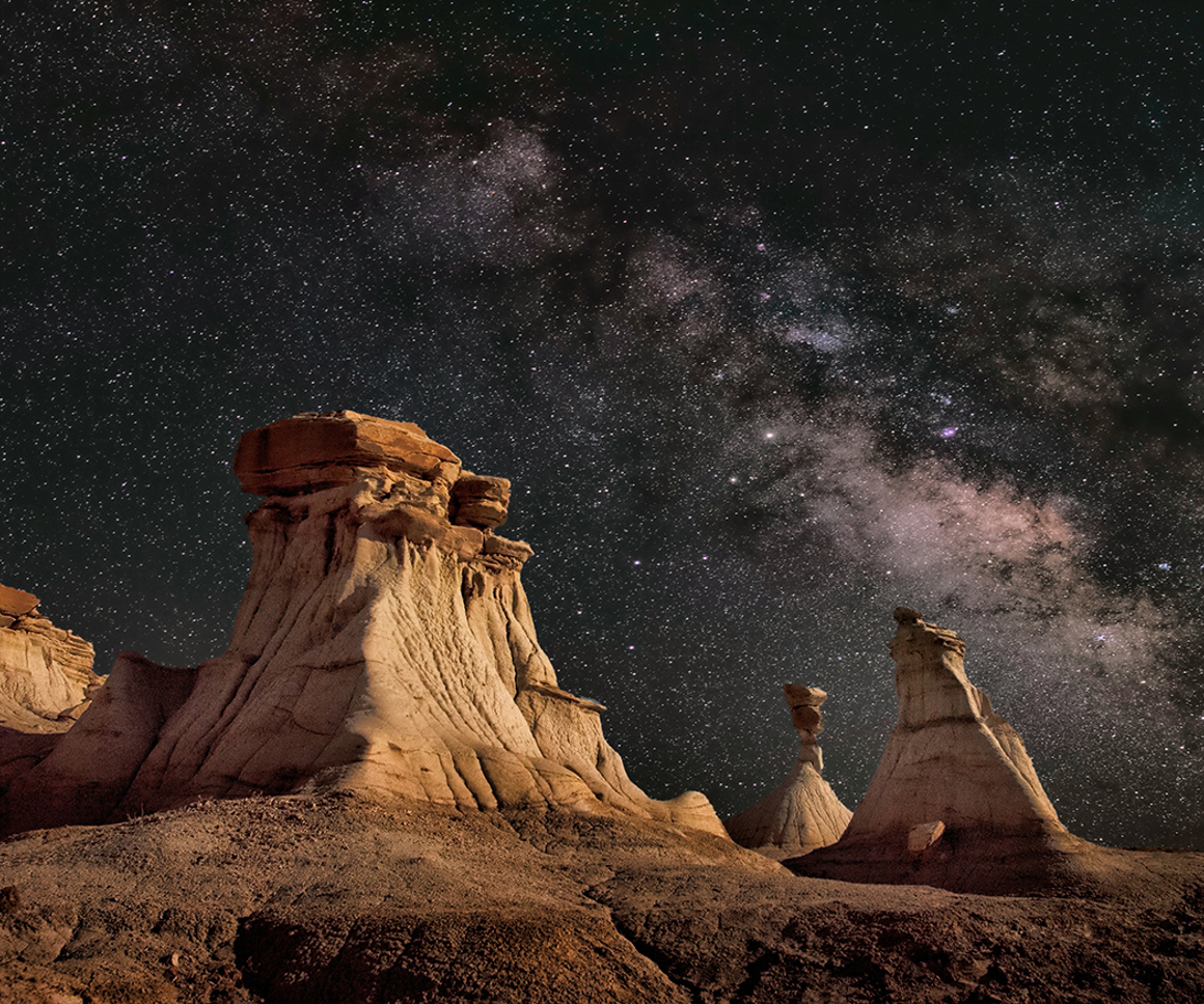 Desert under a starry sky
