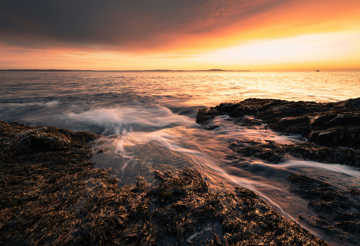 Sunset over water