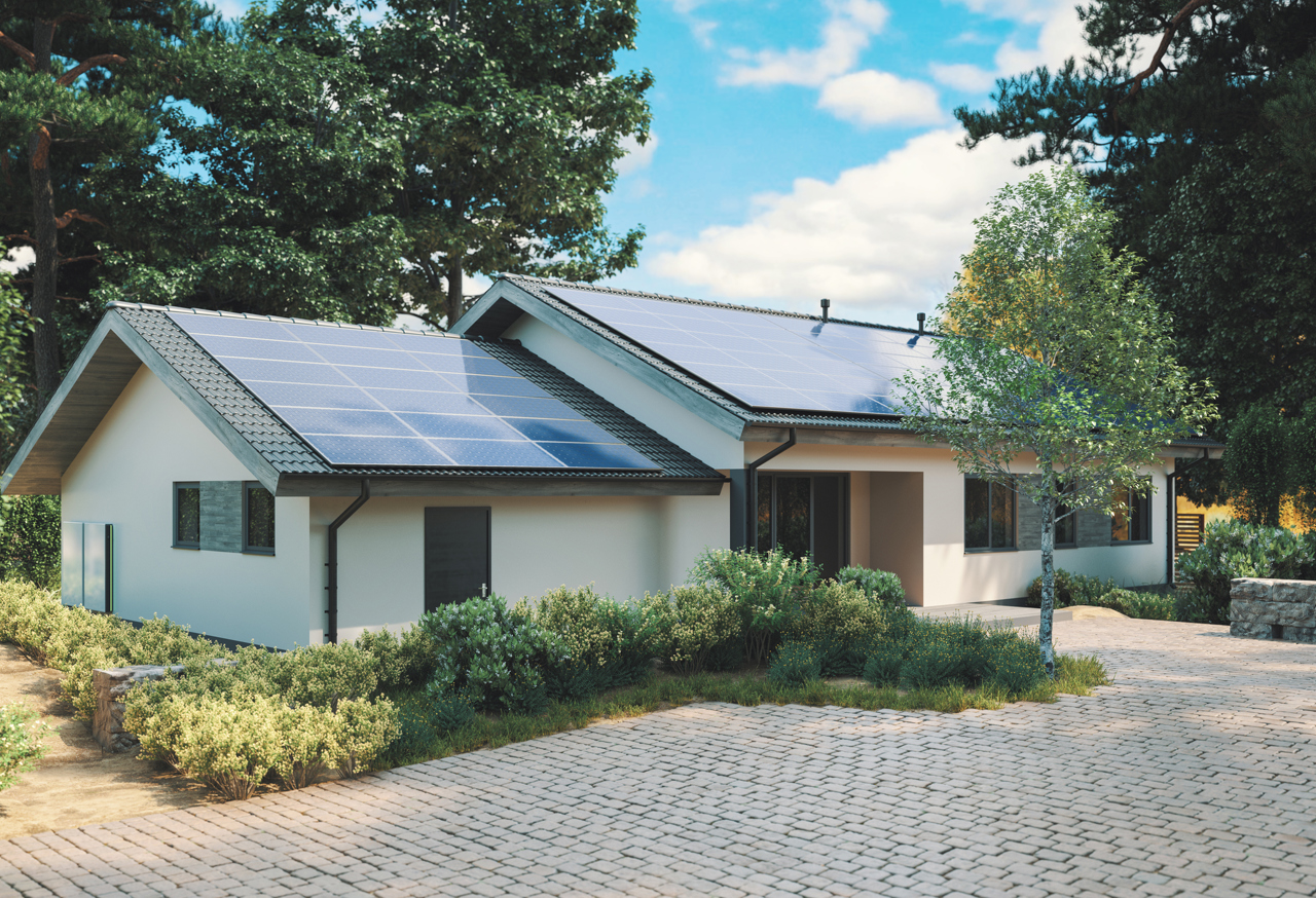 Solar panels on home