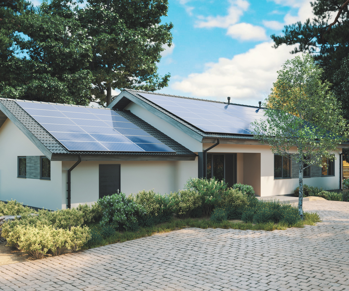 Solar panels on home