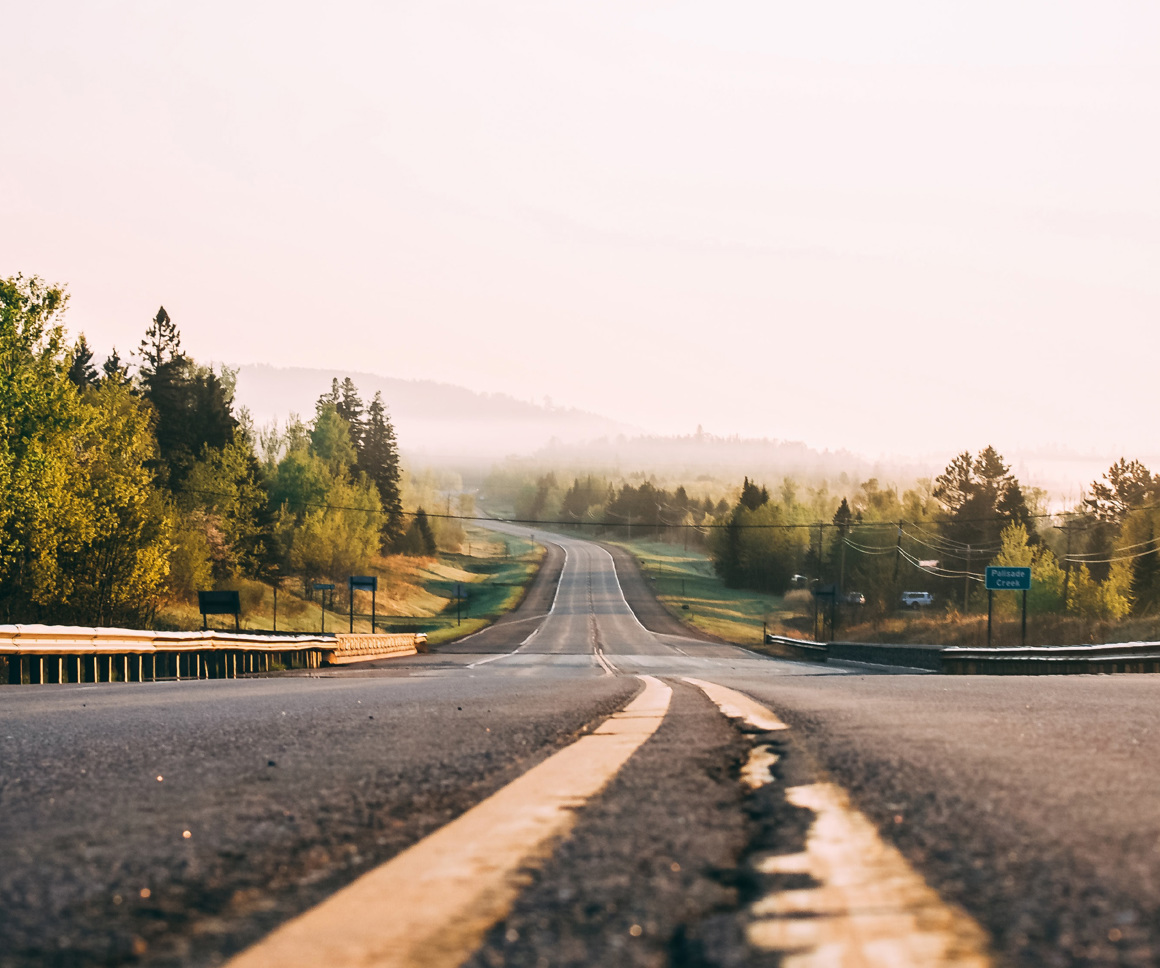 Road going through country
