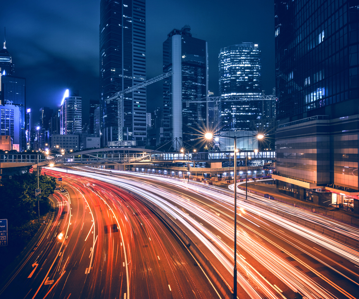 Rush hour car lights