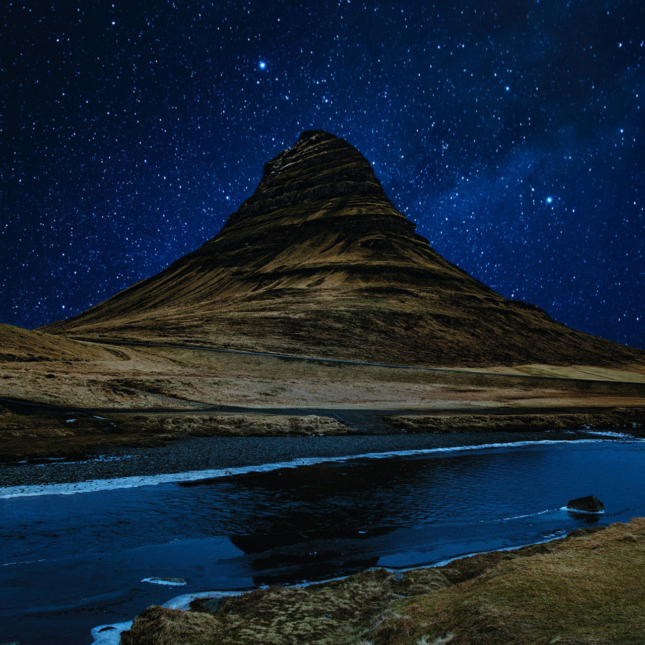 Mountain at night