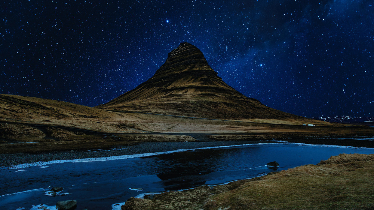 Mountain at night