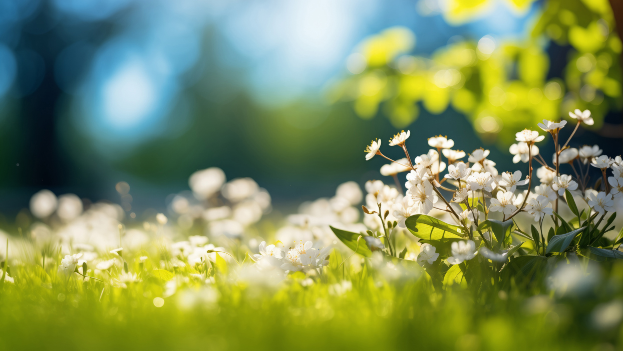 White flowers in a field