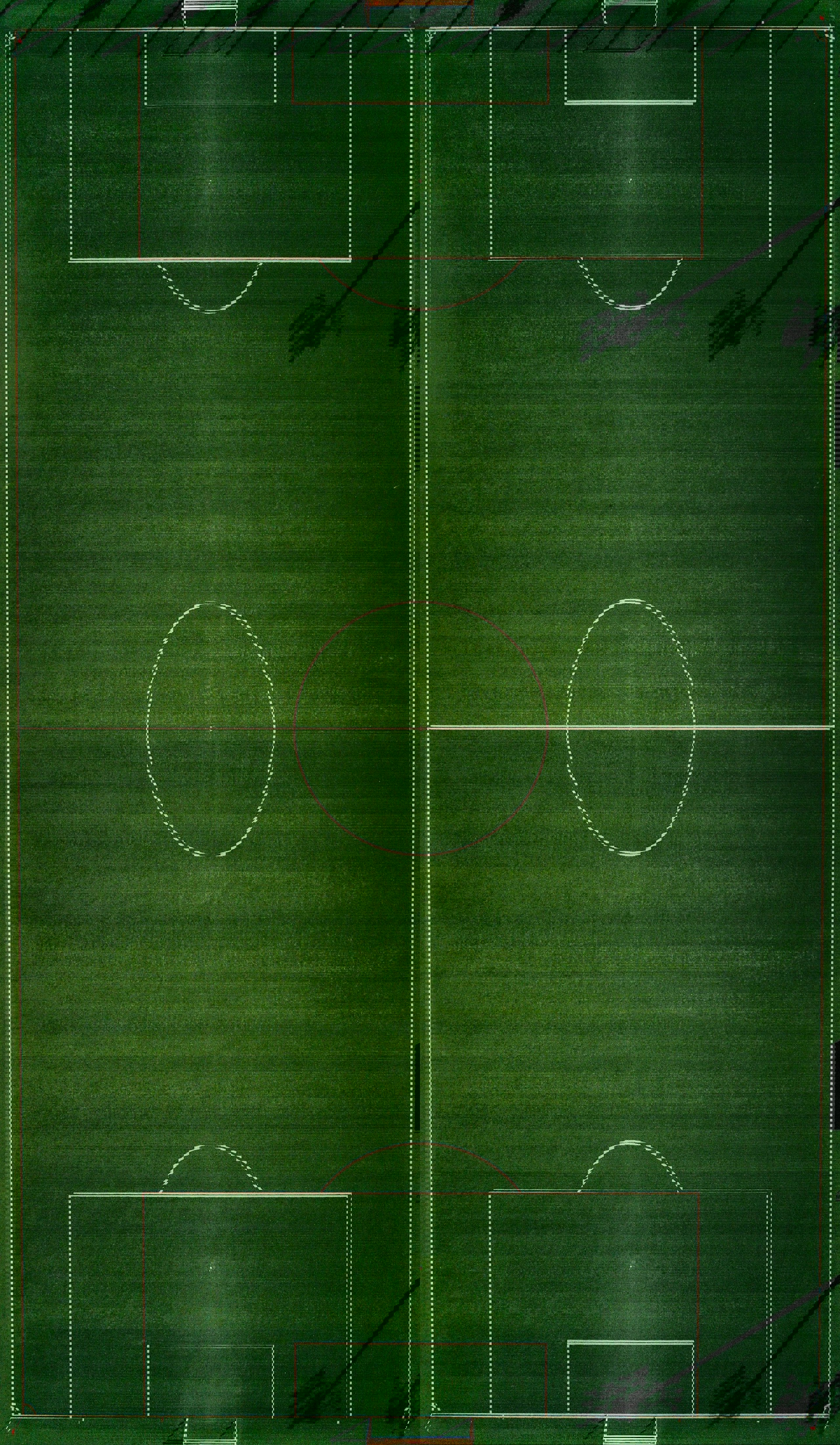 Top view of football pitch
