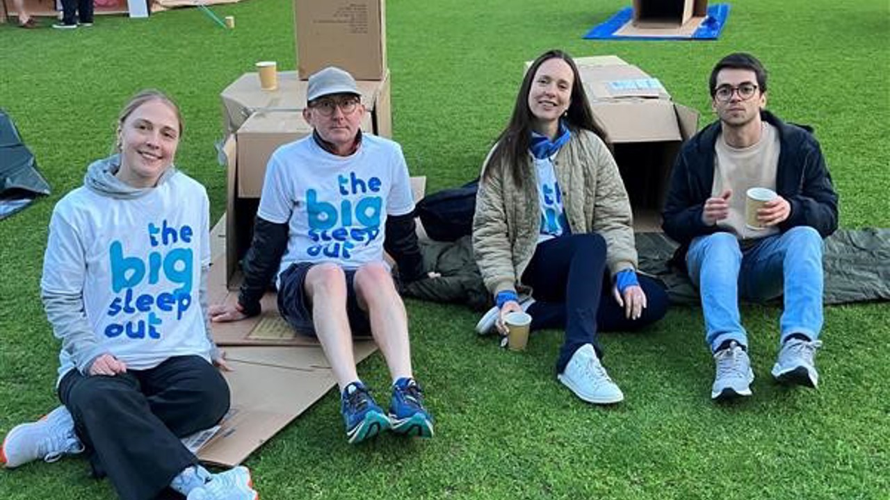 LCP photos of people taking part in the Trinity Big Sleep Out 