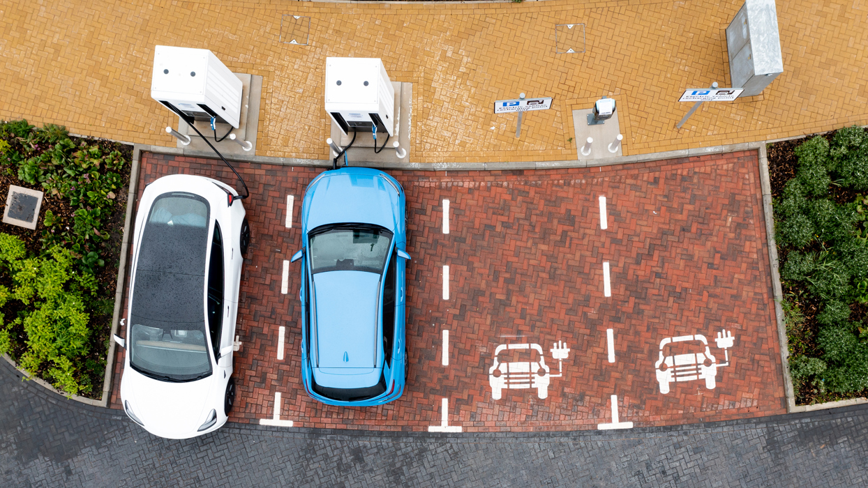 Electric Cars Charging At Public Chargepoint