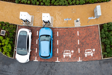 Electric Cars Charging At Public Chargepoint