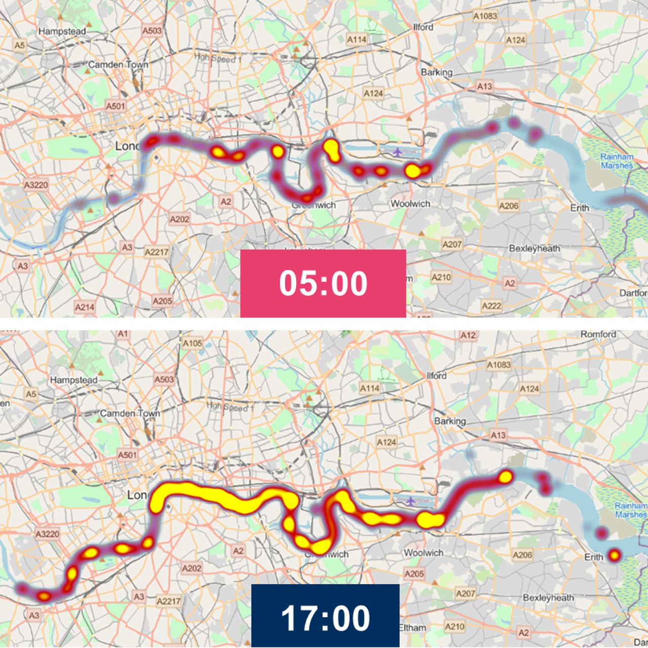  Thames Traffic Heatmap
