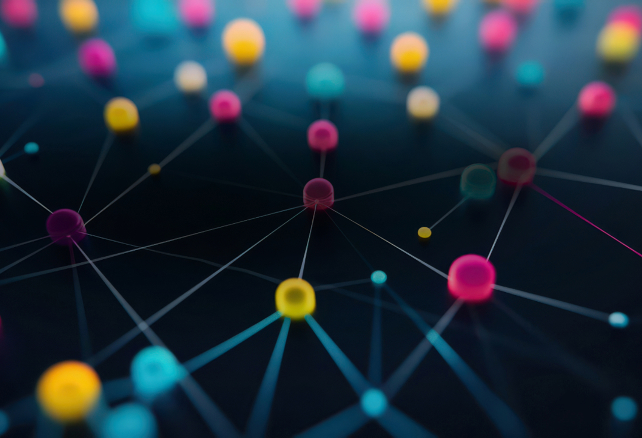 Digital abstract image depicting different points connecting